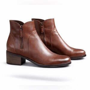 Cole Haan Lyla Bootie Waterproof Brown Leather Ankle Boots Womens Size 8 W08703